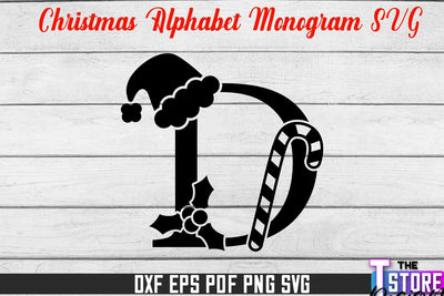 Christmas Alphabet Monogram | Alphabet SVG | Christmas Design | SVG File SVG The T Store Design 