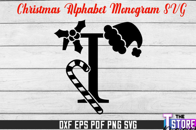 Christmas Alphabet Monogram | Alphabet SVG | Christmas Design | SVG File SVG The T Store Design 