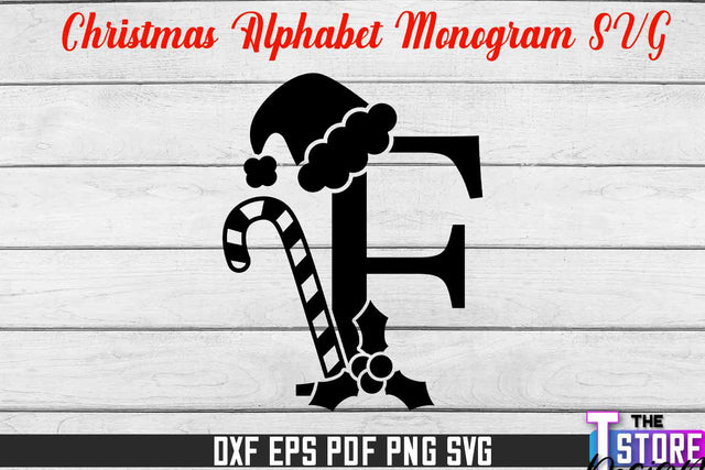 Christmas Alphabet Monogram | Alphabet SVG | Christmas Design | SVG File SVG The T Store Design 