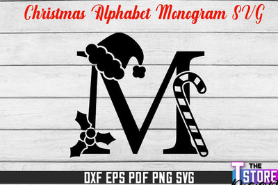 Christmas Alphabet Monogram | Alphabet SVG | Christmas Design | SVG File SVG The T Store Design 