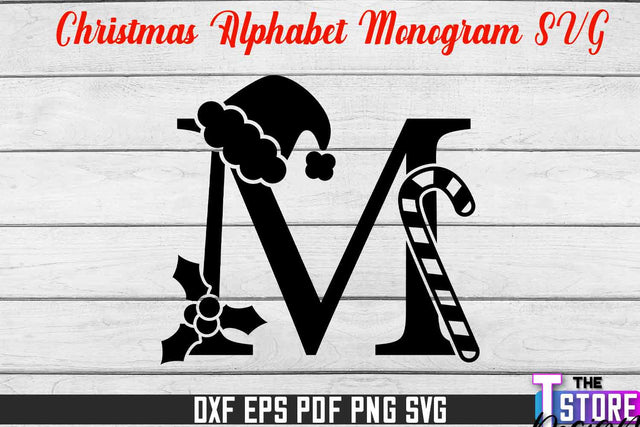 Christmas Alphabet Monogram | Alphabet SVG | Christmas Design | SVG File SVG The T Store Design 