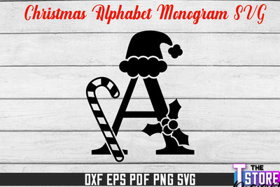 Christmas Alphabet Monogram | Alphabet SVG | Christmas Design | SVG File SVG The T Store Design 