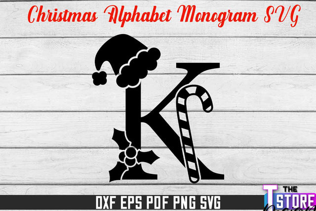 Christmas Alphabet Monogram | Alphabet SVG | Christmas Design | SVG File SVG The T Store Design 