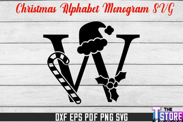 Christmas Alphabet Monogram | Alphabet SVG | Christmas Design | SVG File SVG The T Store Design 