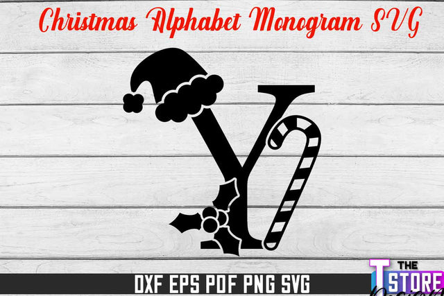 Christmas Alphabet Monogram | Alphabet SVG | Christmas Design | SVG File SVG The T Store Design 