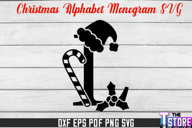 Christmas Alphabet Monogram | Alphabet SVG | Christmas Design | SVG File SVG The T Store Design 