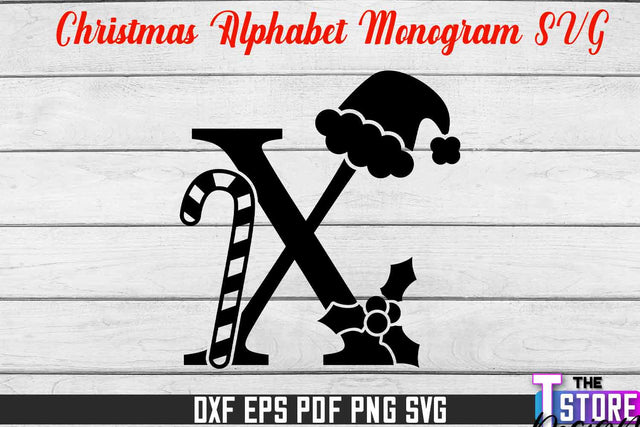Christmas Alphabet Monogram | Alphabet SVG | Christmas Design | SVG File SVG The T Store Design 