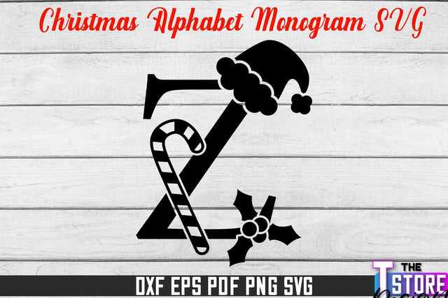 Christmas Alphabet Monogram | Alphabet SVG | Christmas Design | SVG File SVG The T Store Design 