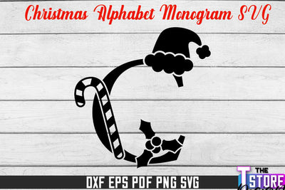 Christmas Alphabet Monogram | Alphabet SVG | Christmas Design | SVG File SVG The T Store Design 