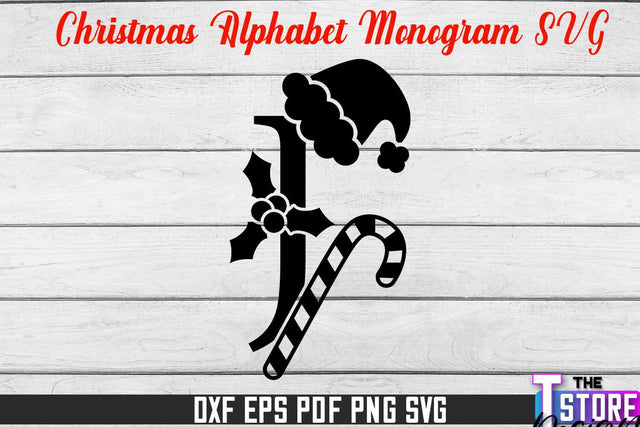 Christmas Alphabet Monogram | Alphabet SVG | Christmas Design | SVG File SVG The T Store Design 