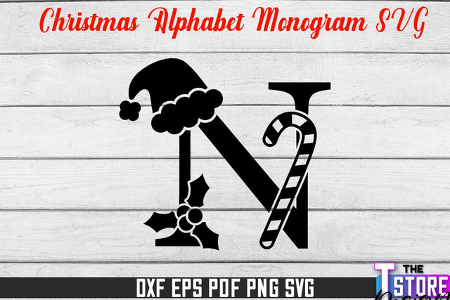 Christmas Alphabet Monogram | Alphabet SVG | Christmas Design | SVG File SVG The T Store Design 