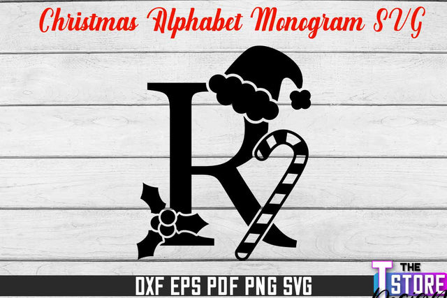 Christmas Alphabet Monogram | Alphabet SVG | Christmas Design | SVG File SVG The T Store Design 