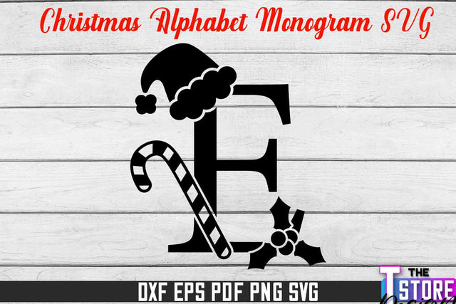 Christmas Alphabet Monogram | Alphabet SVG | Christmas Design | SVG File SVG The T Store Design 