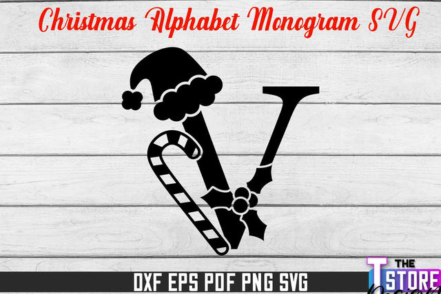 Christmas Alphabet Monogram | Alphabet SVG | Christmas Design | SVG File SVG The T Store Design 