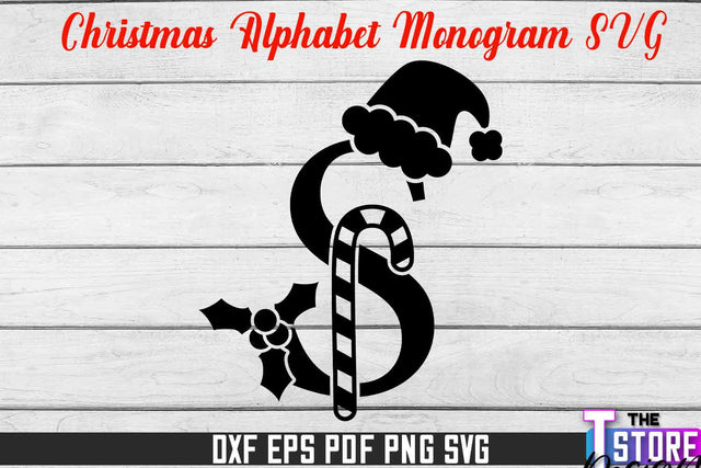 Christmas Alphabet Monogram | Alphabet SVG | Christmas Design | SVG File SVG The T Store Design 