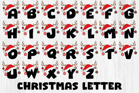 Christmas Alphabet SVG Bundle, Santa Hat Christmas Letters, Christmas Alphabet, Christmas PNG Letters, Santa alphabet, Christmas png SVG DesignDestine 