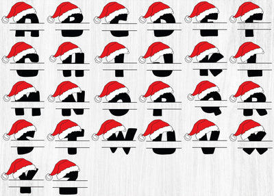 Christmas Alphabet SVG, Santa Hat Letters & Numbers, A-Z Letters svg for Cricut, Silhouette SVG DesignDestine 