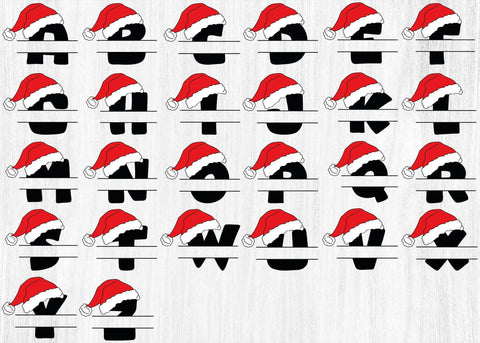 Christmas Alphabet SVG, Santa Hat Letters & Numbers, A-Z Letters svg for Cricut, Silhouette SVG DesignDestine 
