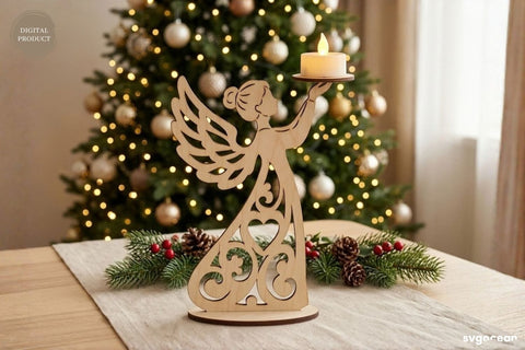 Christmas Angel Candle Holders SVG Bundle SVG SvgOcean 