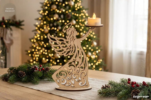 Christmas Angel Candle Holders SVG Bundle SVG SvgOcean 