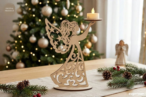 Christmas Angel Candle Holders SVG Bundle SVG SvgOcean 