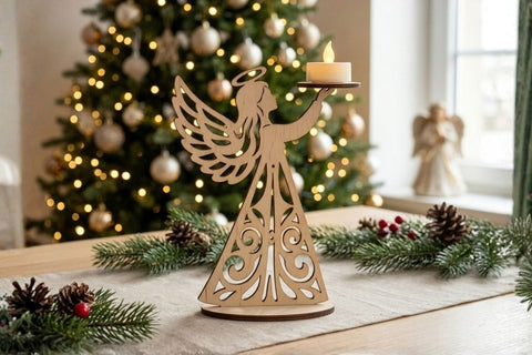 Christmas Angel Candle Holders SVG Bundle SVG SvgOcean 