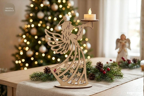 Christmas Angel Candle Holders SVG Bundle SVG SvgOcean 