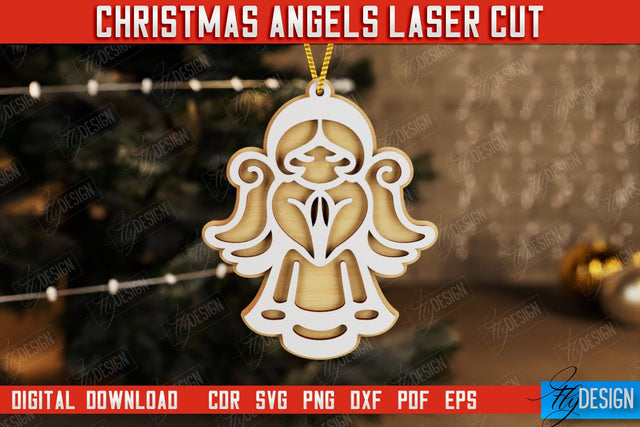 Christmas Angel | Christmas Tree Toy | Holidays | Layered Angel | CNC File SVG Fly Design 