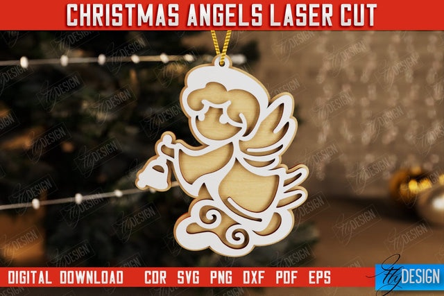 Christmas Angel | Christmas Tree Toy | Holidays | Layered Angel | CNC File SVG Fly Design 