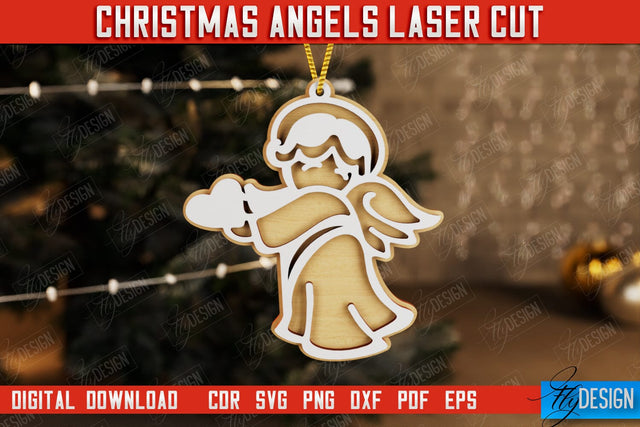 Christmas Angel | Christmas Tree Toy | Holidays | Layered Angel | CNC File SVG Fly Design 