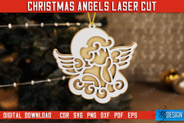 Christmas Angel | Christmas Tree Toy | Holidays | Layered Angel | CNC File SVG Fly Design 