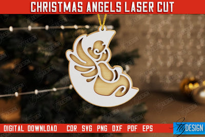 Christmas Angel | Christmas Tree Toy | Holidays | Layered Angel | CNC File SVG Fly Design 
