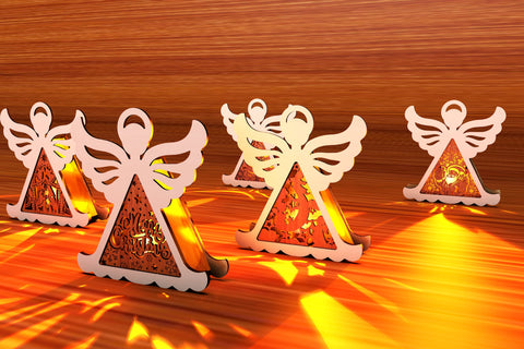 Christmas Angel Decorations Set Laser Cut Templates SVG LaserCutano 
