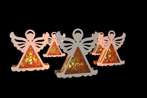 Christmas Angel Decorations Set Laser Cut Templates SVG LaserCutano 