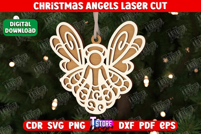 Christmas Angel | Holiday Décor | New Year | Christmas Tree Toy | CNC File SVG The T Store Design 
