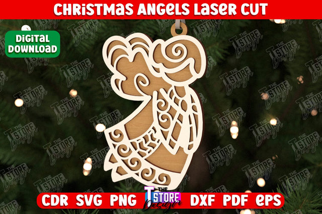 Christmas Angel | Holiday Décor | New Year | Christmas Tree Toy | CNC File SVG The T Store Design 