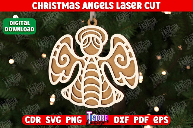 Christmas Angel | Holiday Décor | New Year | Christmas Tree Toy | CNC File SVG The T Store Design 