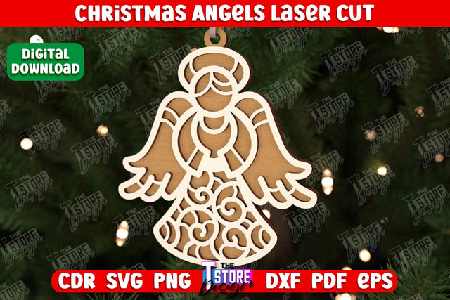 Christmas Angel | Holiday Décor | New Year | Christmas Tree Toy | CNC File SVG The T Store Design 