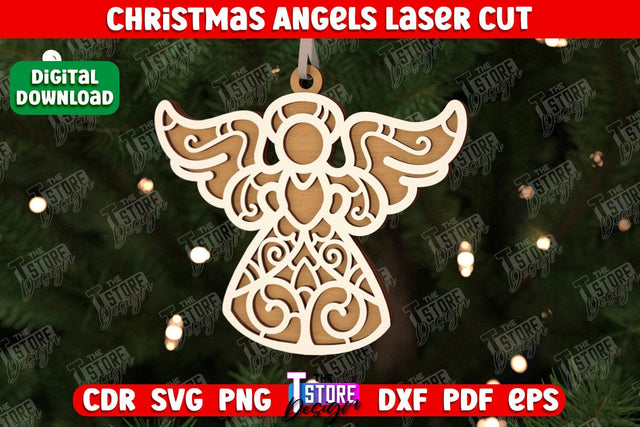 Christmas Angel | Holiday Décor | New Year | Christmas Tree Toy | CNC File SVG The T Store Design 