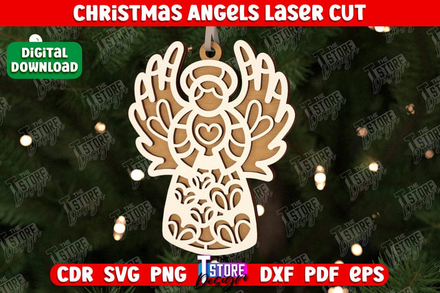 Christmas Angel | Holiday Décor | New Year | Christmas Tree Toy | CNC File SVG The T Store Design 