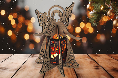 Christmas Angel Lantern - Nativity Candle Holder Design ✨- Laser Cut Template SVG LaserCutano 