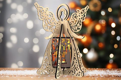 Christmas Angel Lantern - Nativity Candle Holder Design ✨- Laser Cut Template SVG LaserCutano 