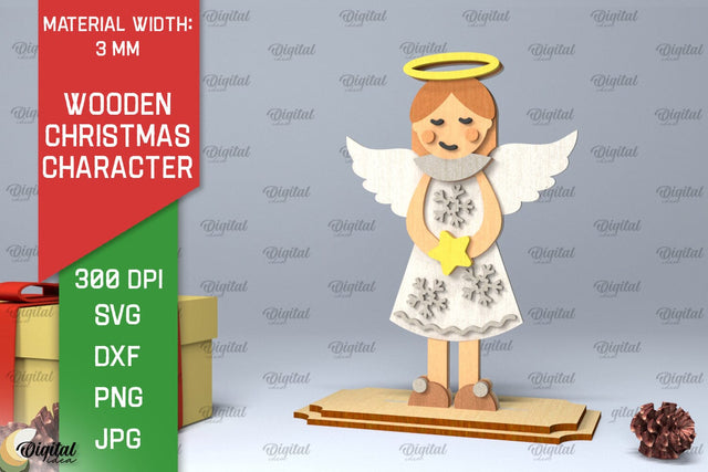 Christmas Angel Laser Cut. Christmas Decoration SVG Design SVG Evgenyia Guschina 