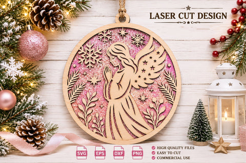 Christmas Angel Ornament Laser Cut SVG nirmal108roy 