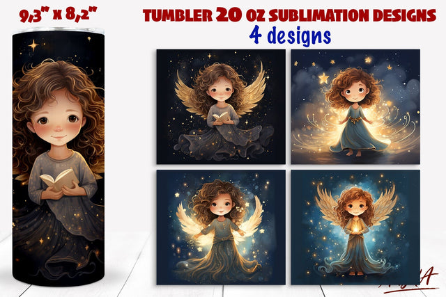 Christmas angel tumbler wrap Sublimation, glow in the dark Sublimation Angelina Semenova 