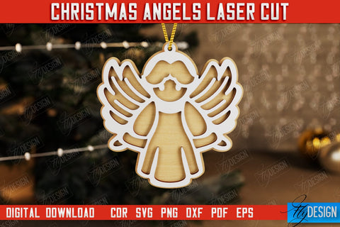 Christmas Angels Bundle | Christmas Tree Toy | Holidays | Layered Angel | CNC Files SVG Fly Design 