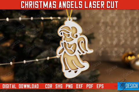 Christmas Angels Bundle | Christmas Tree Toy | Holidays | Layered Angel | CNC Files SVG Fly Design 
