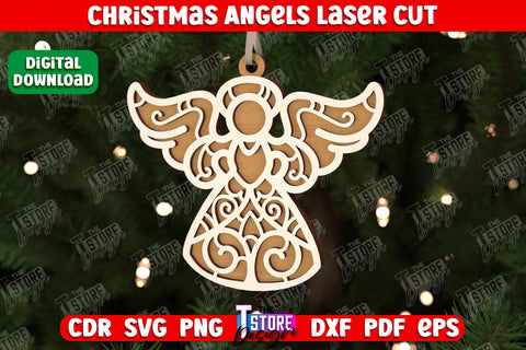 Christmas Angels Bundle | Holiday Décor | New Year | Christmas Tree Toys | CNC Files SVG The T Store Design 