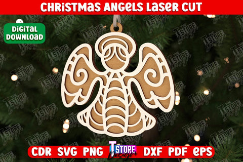 Christmas Angels Bundle | Holiday Décor | New Year | Christmas Tree Toys | CNC Files SVG The T Store Design 
