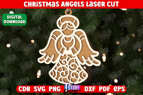 Christmas Angels Bundle | Holiday Décor | New Year | Christmas Tree Toys | CNC Files SVG The T Store Design 